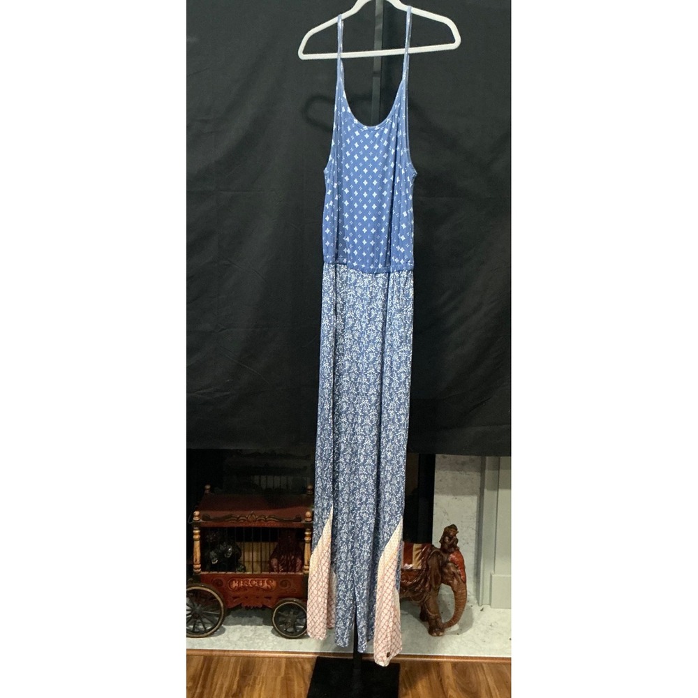 Matilda Jane Clothing Open Road Romper Blue White Floral Print Size L NWT
